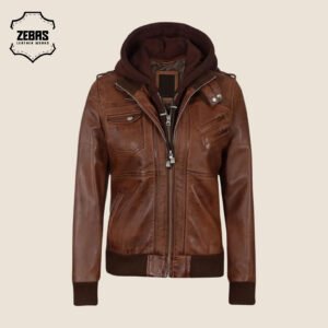 Women's Leather Hoodies