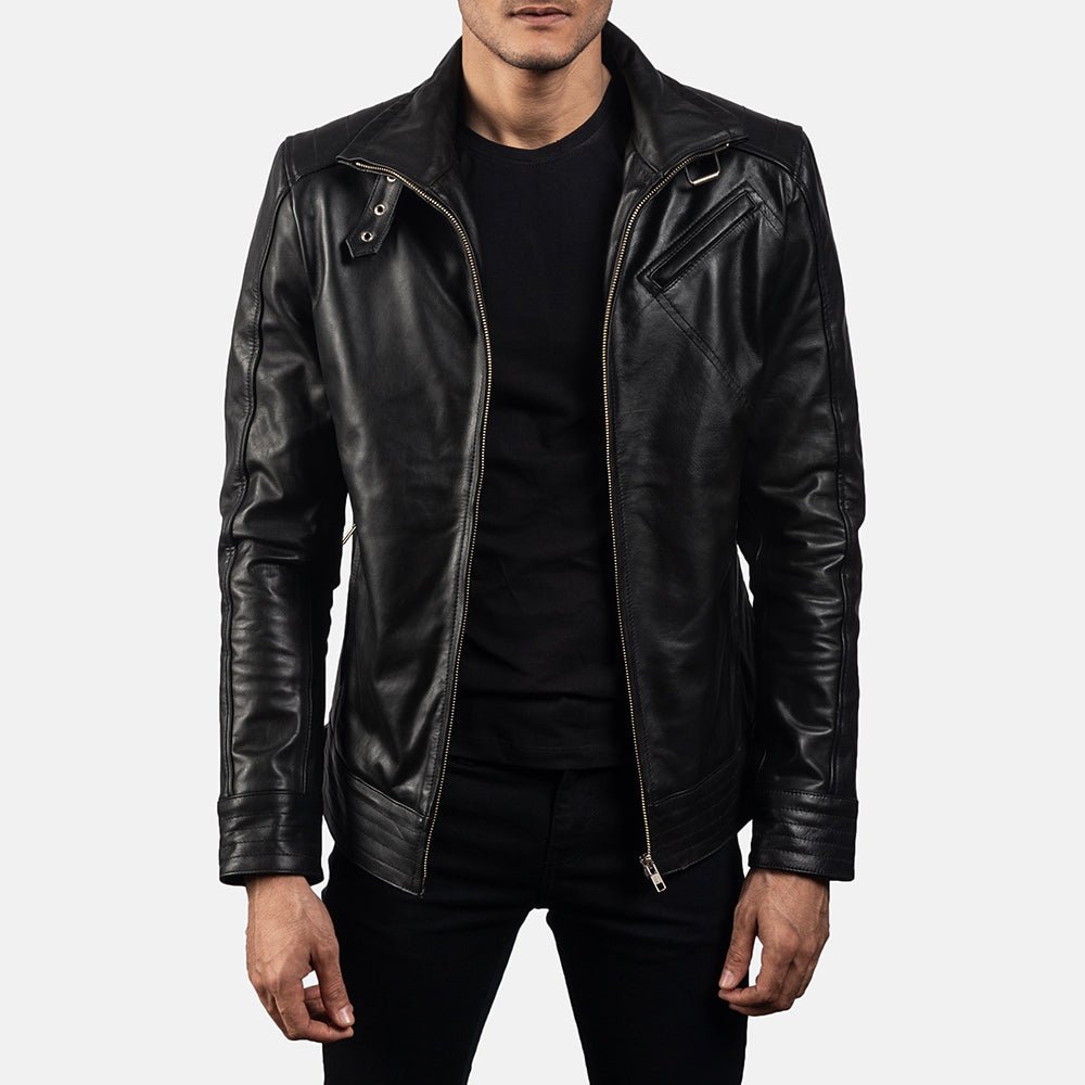 Legacy Black Leather Biker Jacket for Men, Classic Motorcycle Jacket, Vintage Moto Rider Coat, Genuine Leather Outerwear