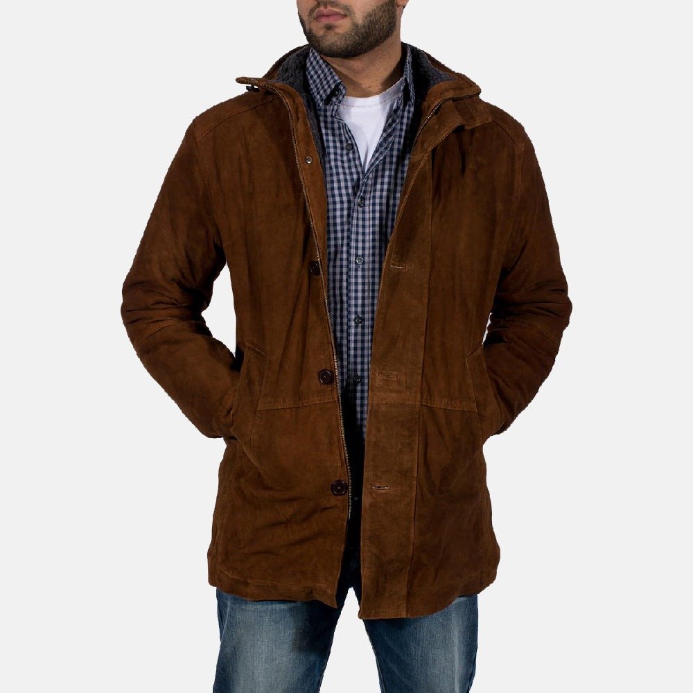 Sheriff Brown Suede Jacket for Men, Vintage Western Jacket, Classic Cowboy Suede Coat, Rugged Casual Outerwear