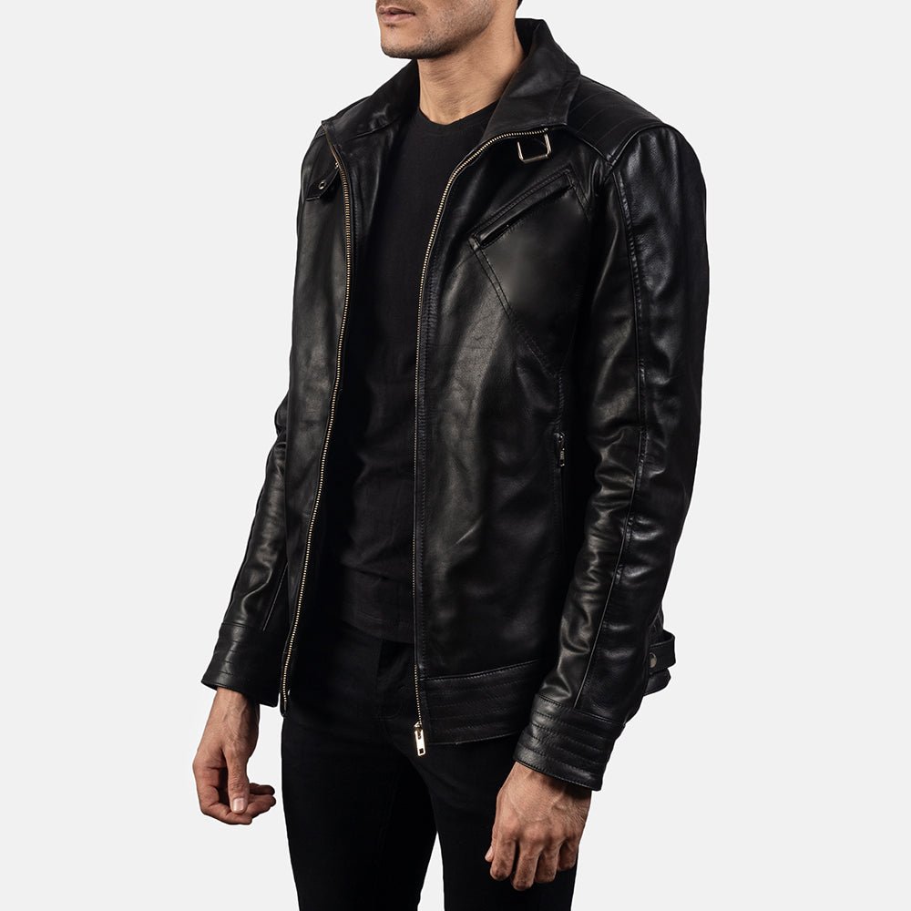 Legacy Black Leather Biker Jacket for Men, Classic Motorcycle Jacket, Vintage Moto Rider Coat, Genuine Leather Outerwear - Image 6