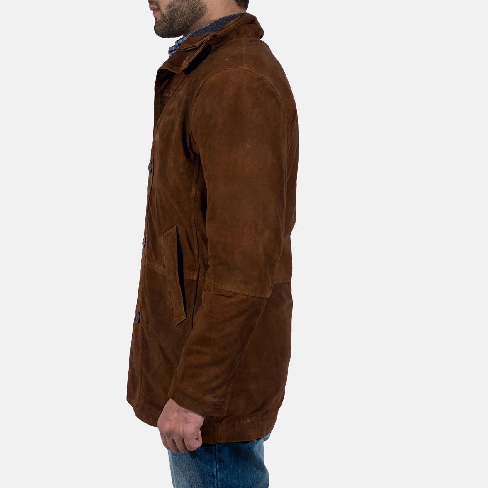 Sheriff Brown Suede Jacket for Men, Vintage Western Jacket, Classic Cowboy Suede Coat, Rugged Casual Outerwear - Image 4
