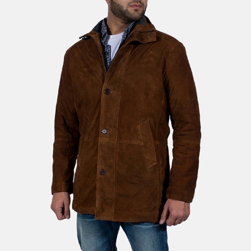 Sheriff Brown Suede Jacket for Men, Vintage Western Jacket, Classic Cowboy Suede Coat, Rugged Casual Outerwear - Image 3