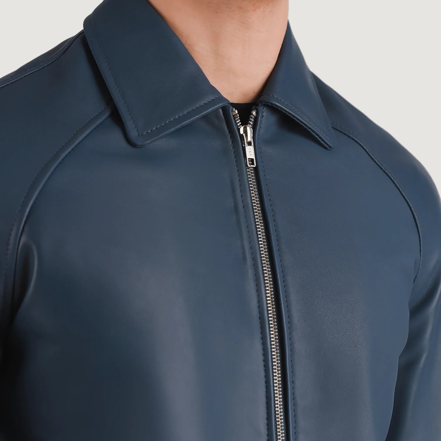Walton Blue Leather Varsity Jacket for Men, Classic Letterman Jacket, Leather Bomber Coat, Stylish Casual Streetwear Outerwear - Image 5