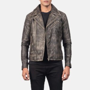 Danny Quilted Brown Leather Biker Jacket for Men, Padded Motorcycle Jacket, Vintage Moto Rider Coat, Rugged Leather Outerwear
