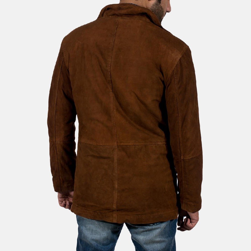 Sheriff Brown Suede Jacket for Men, Vintage Western Jacket, Classic Cowboy Suede Coat, Rugged Casual Outerwear - Image 2