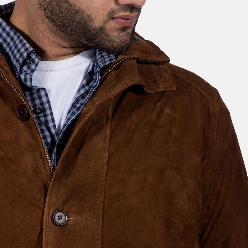 Sheriff Brown Suede Jacket for Men, Vintage Western Jacket, Classic Cowboy Suede Coat, Rugged Casual Outerwear - Image 6