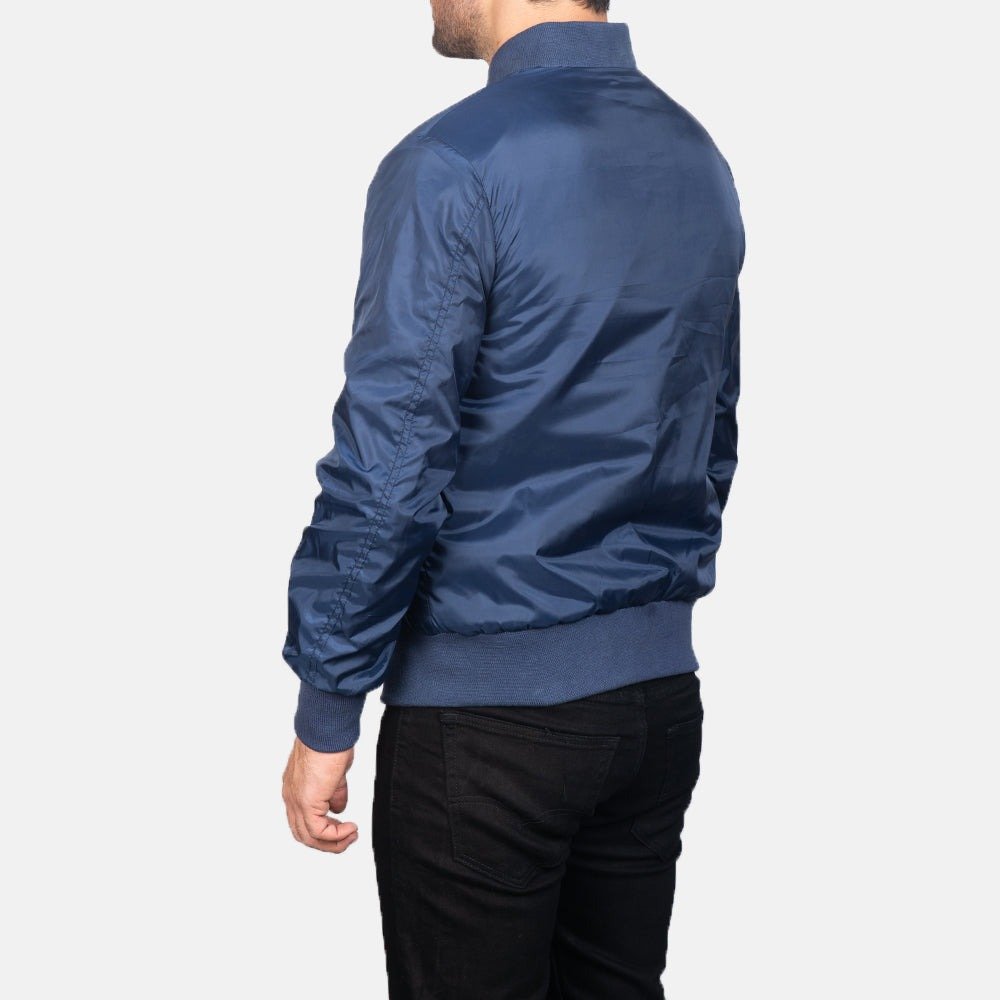 Zack Blue Bomber Jacket for Men, Classic Aviator Flight Jacket, Vintage Casual Streetwear Outerwear - Image 2