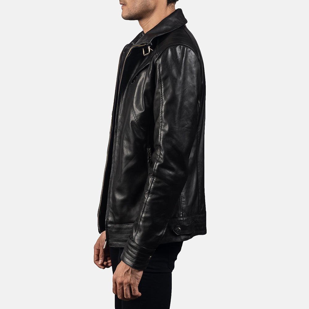 Legacy Black Leather Biker Jacket for Men, Classic Motorcycle Jacket, Vintage Moto Rider Coat, Genuine Leather Outerwear - Image 4