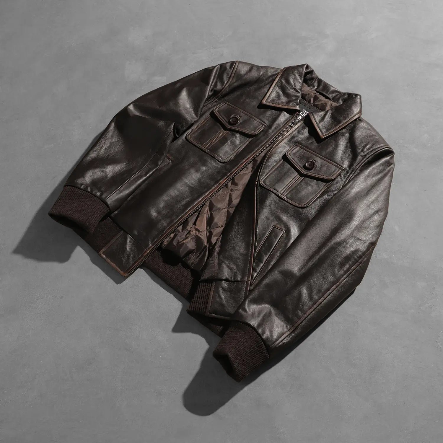 Aaron Brown Leather Bomber Jacket for Men, Vintage Aviator Flight Jacket, Classic Casual Streetwear Outerwear - Image 8