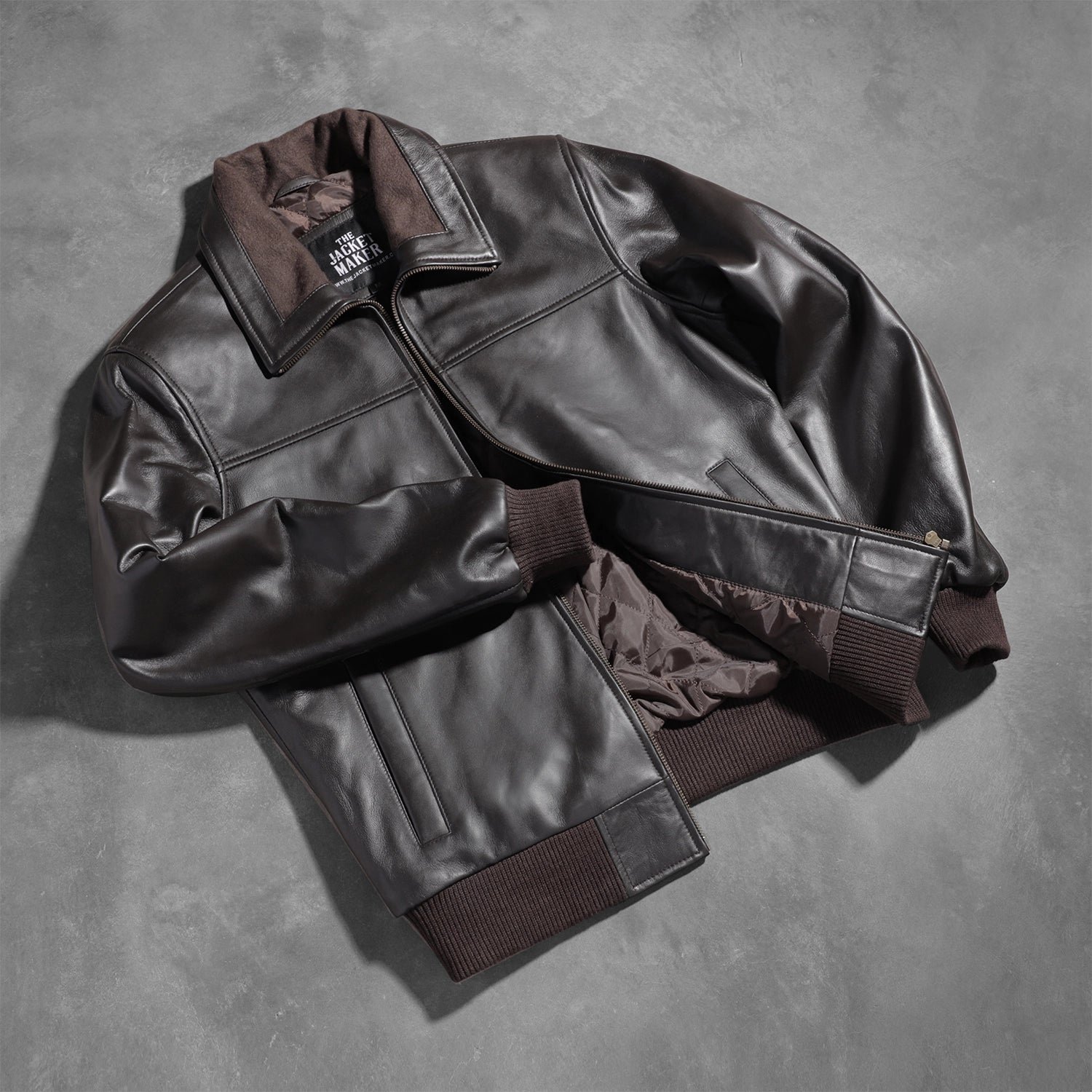 Air Rolf Brown Leather Bomber Jacket, Men's Vintage Aviator Jacket, Genuine Leather Flight Coat, Classic Biker Outerwear - Image 5